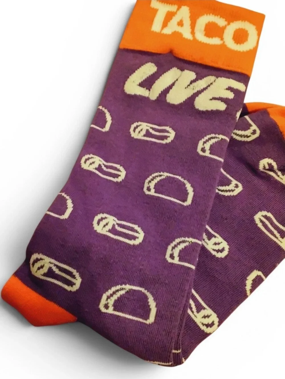 New In Bag - Taco Bell Taco Live Crew Socks Purple Orange